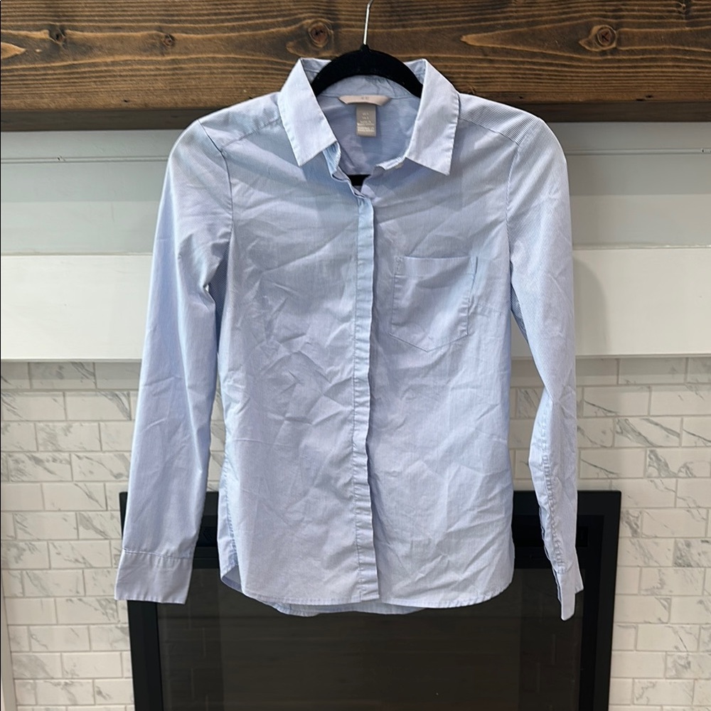 H&M Light Blue striped Women's shirt Top 4 for $20